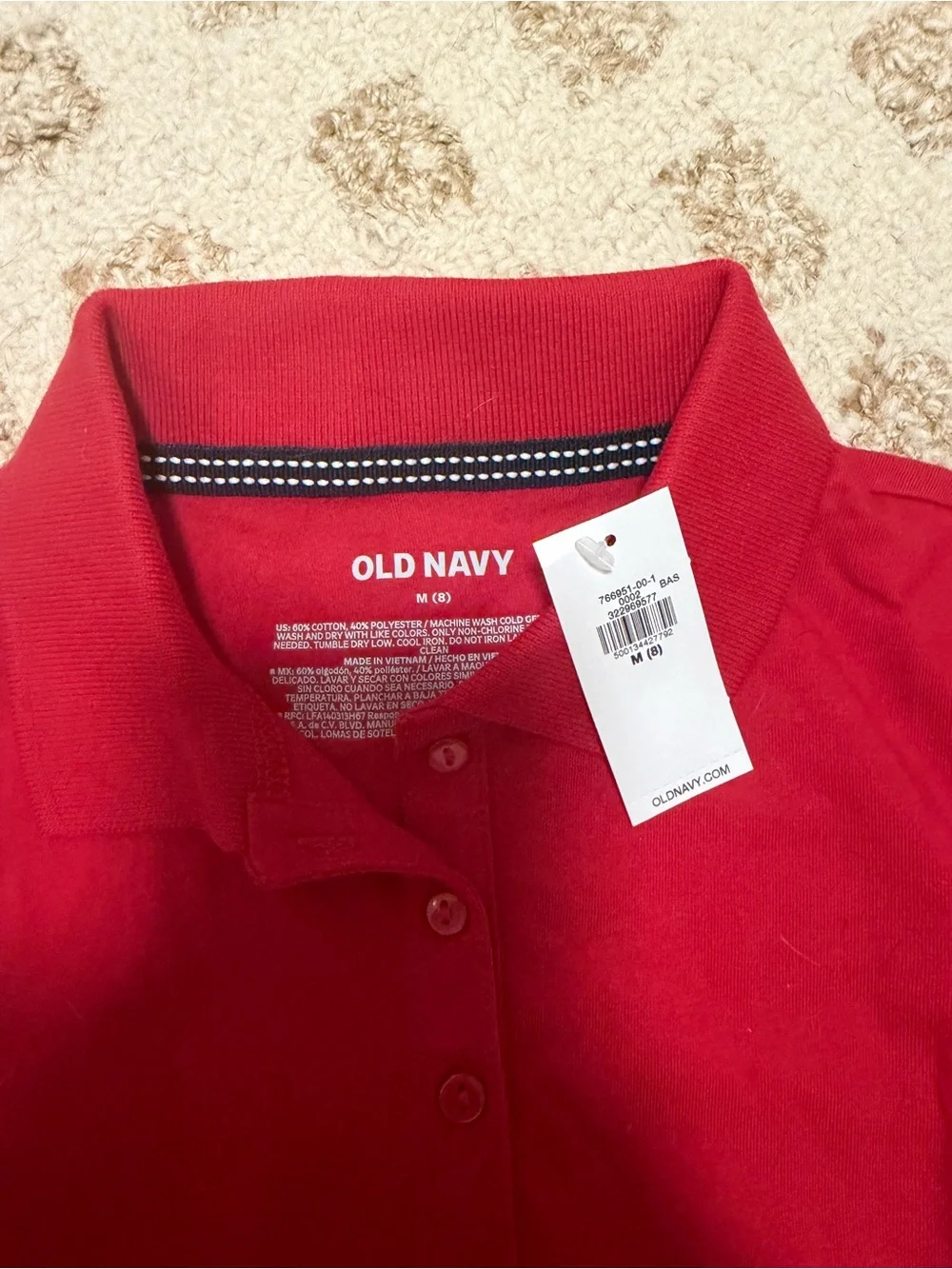 Old Navy Red Long-Sleeve Polo Top